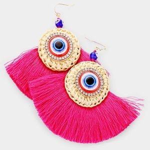 🧿Evil Eye Tassel Dangle Earrings🧿